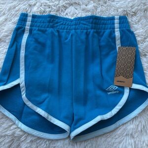 Umbro girls Athletic Shorts in Blue and White new